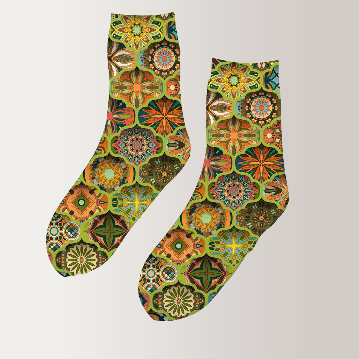 Retro Hippie Floral 3D Socks