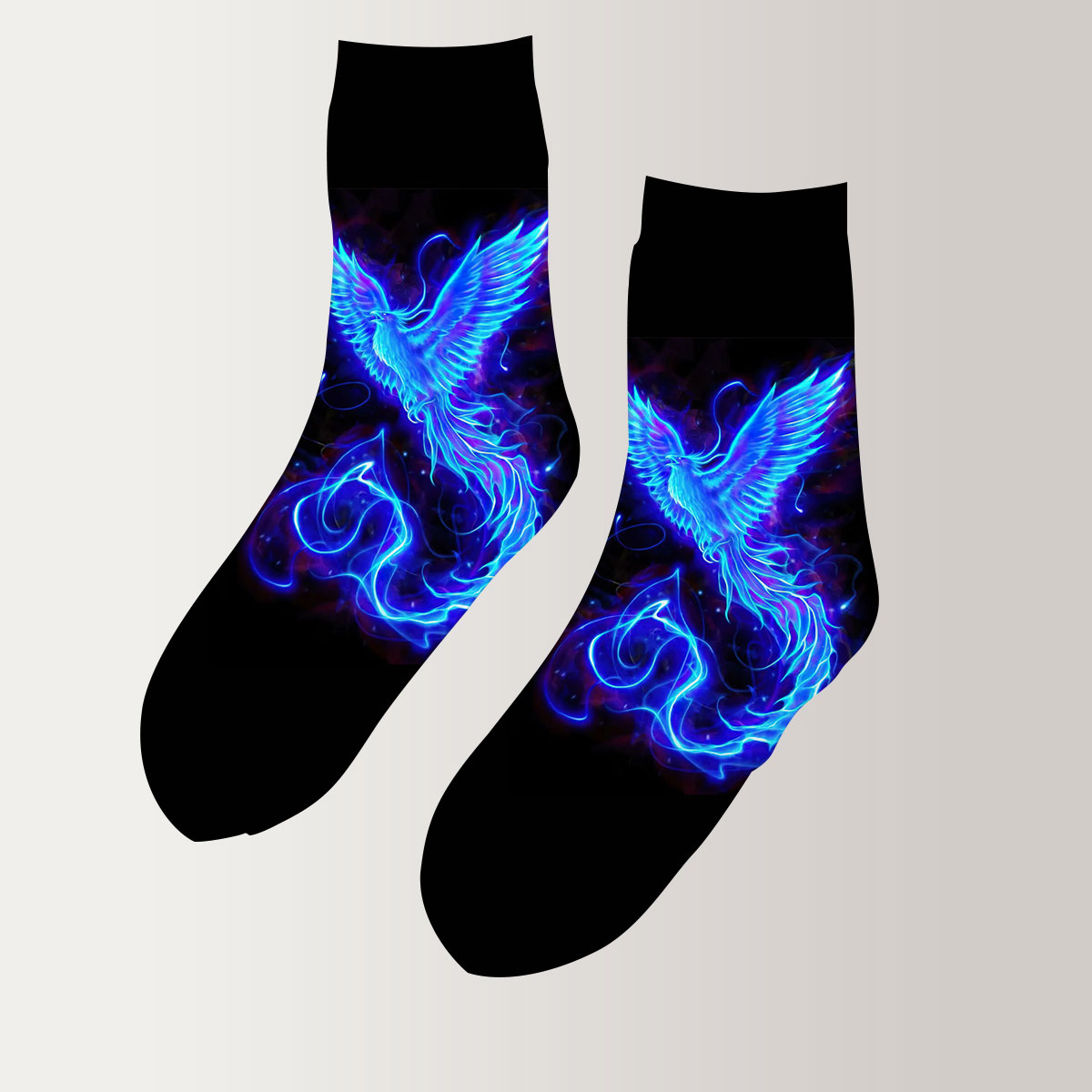 Royal Blue Phoenix 3D Socks