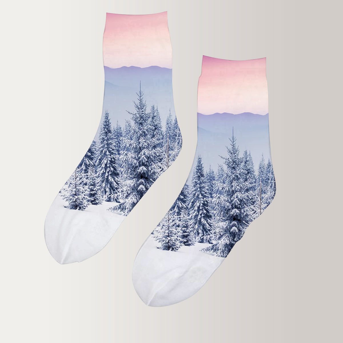 Sky And Snow Winter 3D Socks