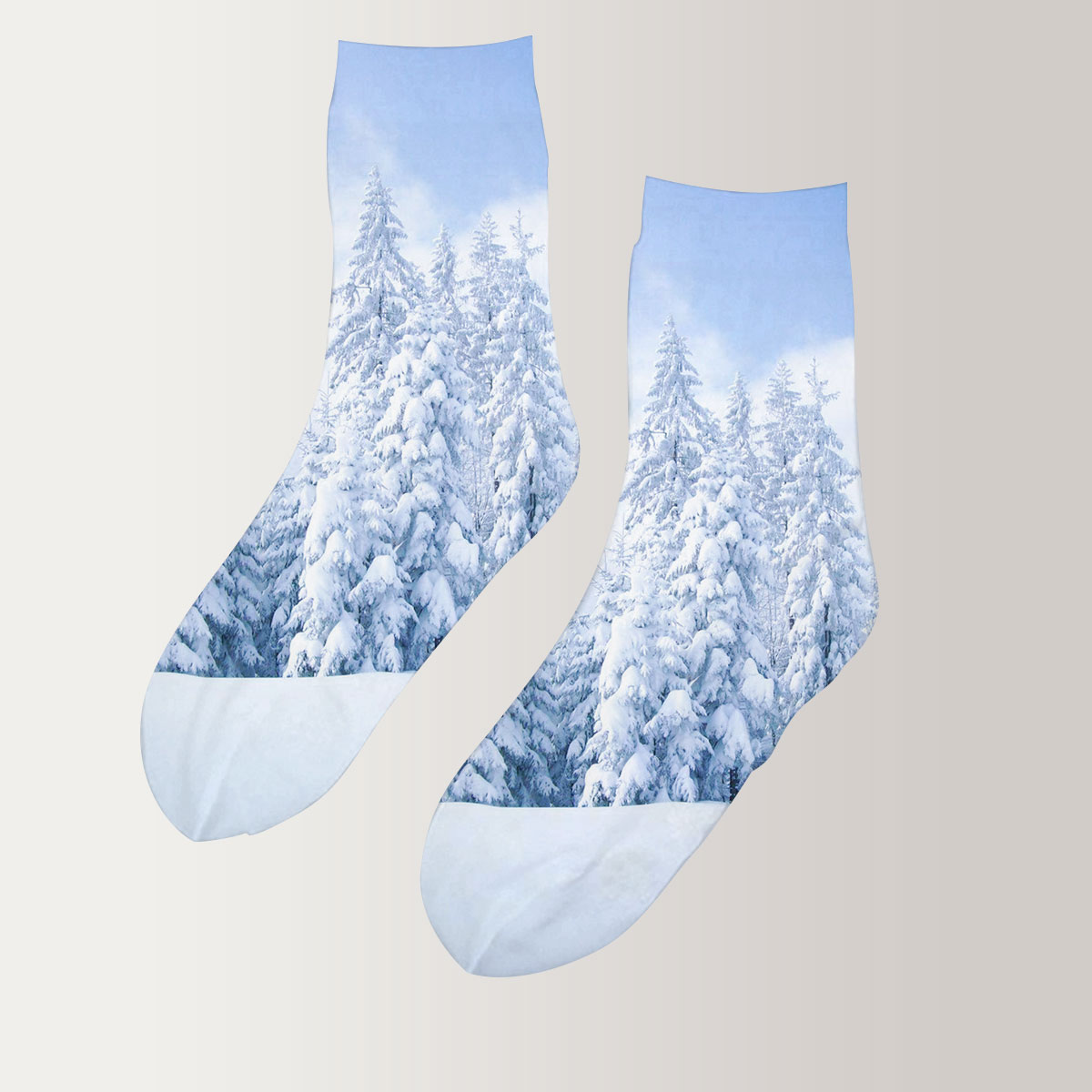 Snow Winter Forest 3D Socks