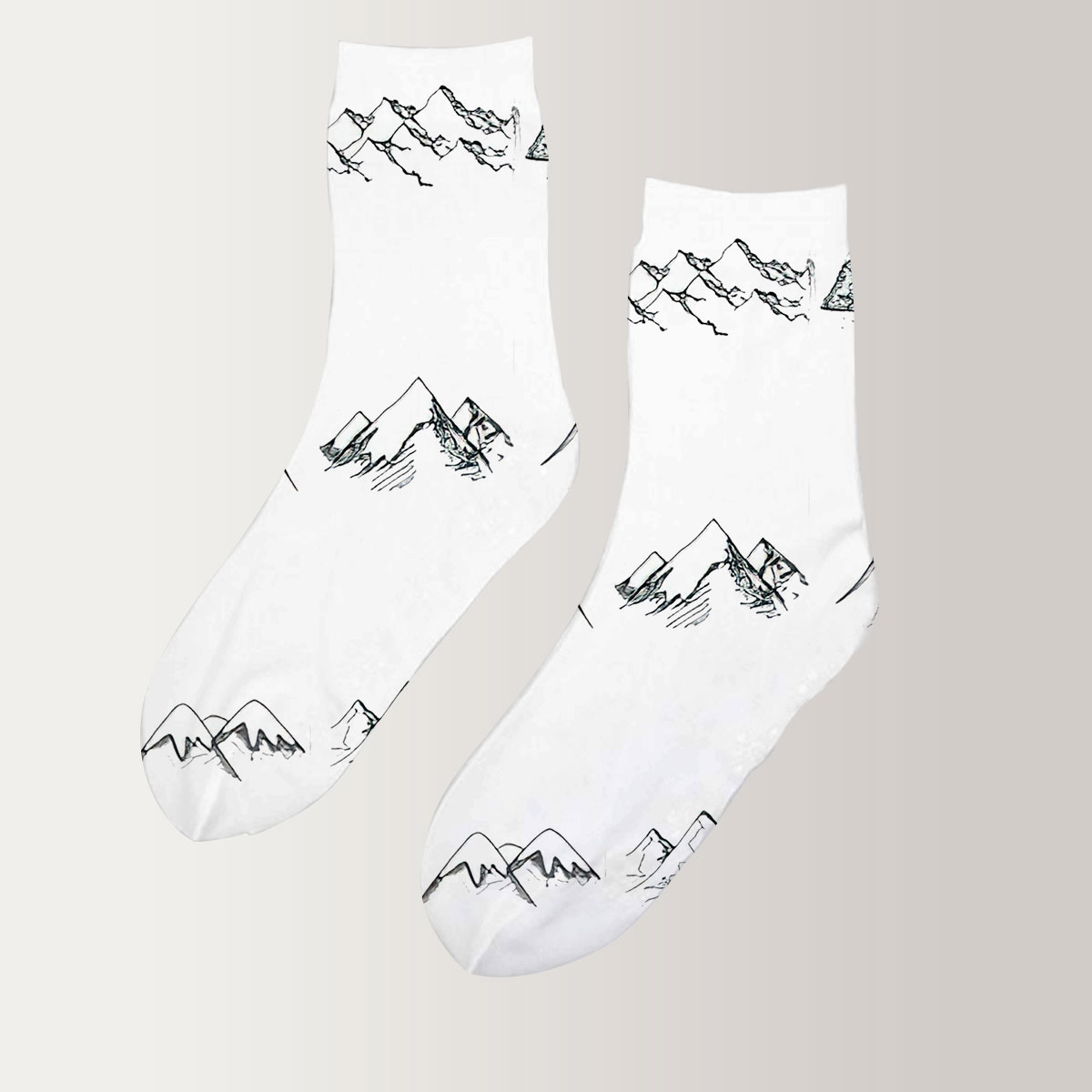 Snowy Ice Mountain 3D Socks