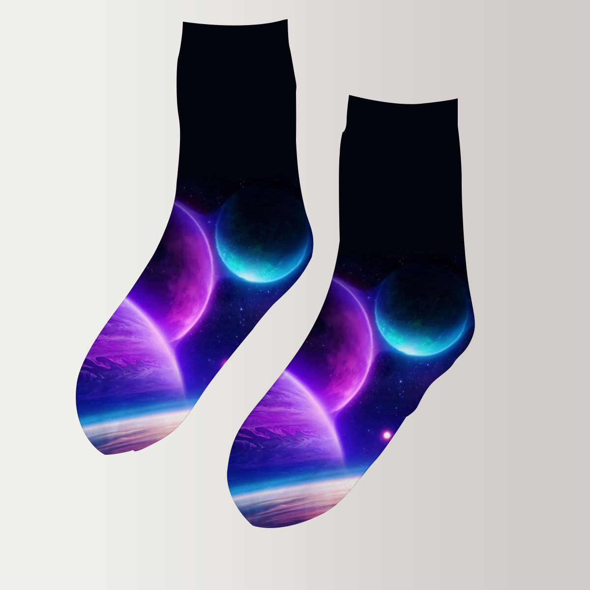 Space Planet 3D Socks