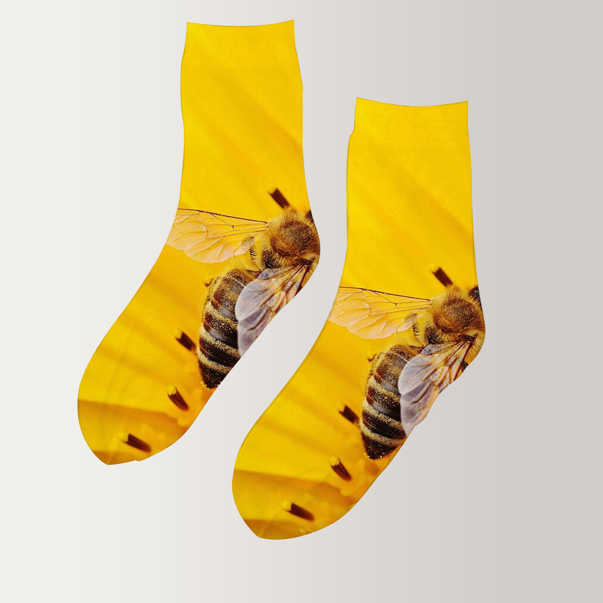 Sunflower Bee 3D Socks