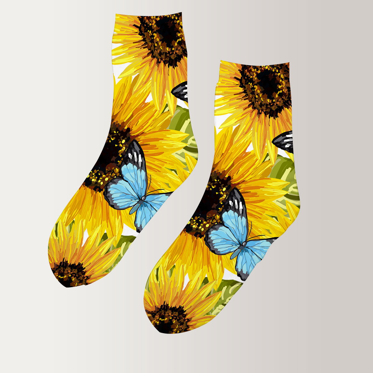 Sunflower Butterfly 3D Socks