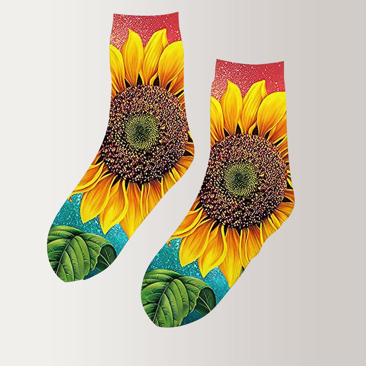 Trippy Galaxy Sunflower 3D Socks