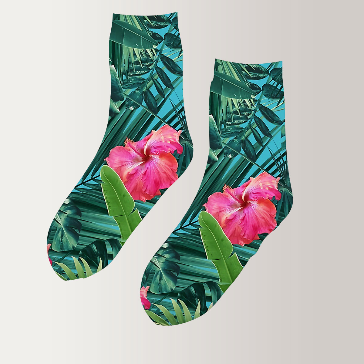 Tropical Hibiscus 3D Socks