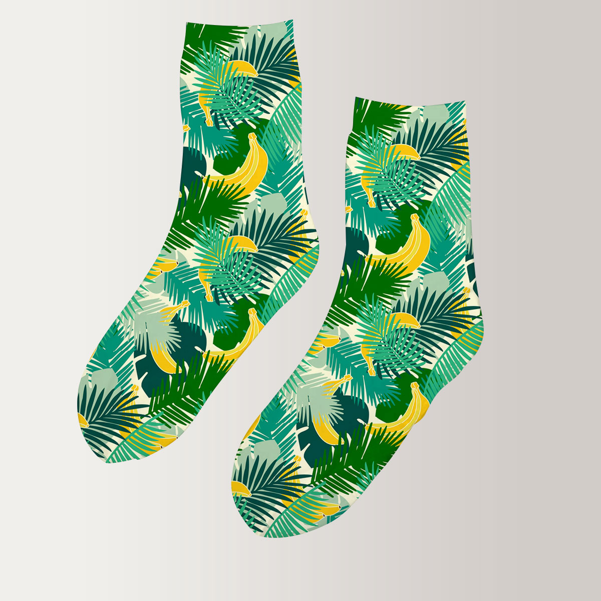 Tropical Jungle Leaves 3D Socks