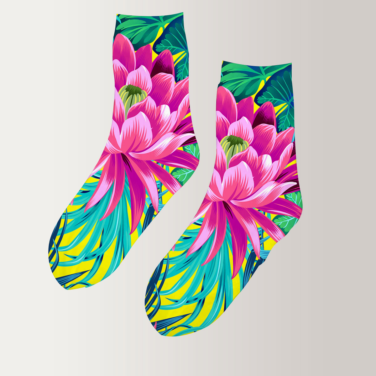 Tropical Lotus 3D Socks
