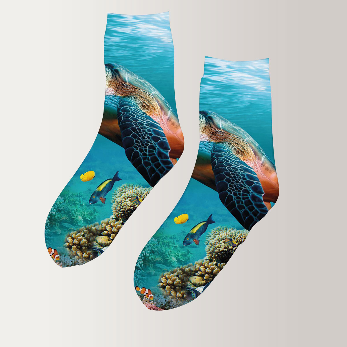 Under The Sea Turtle 3D Socks