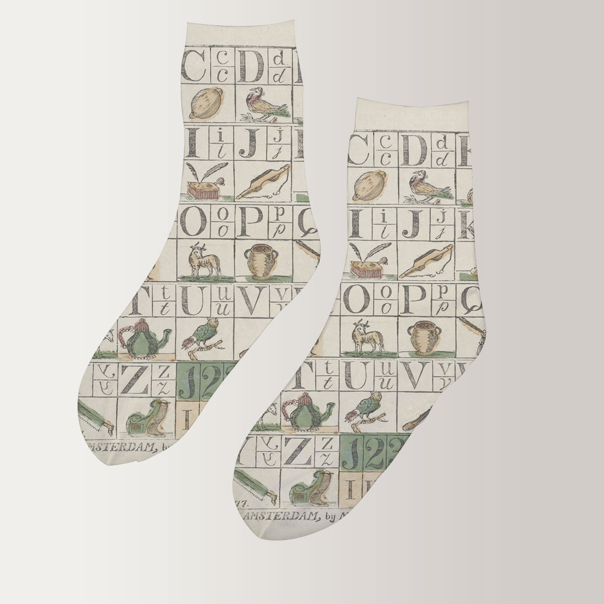 Vintage Alphabet 3D Socks