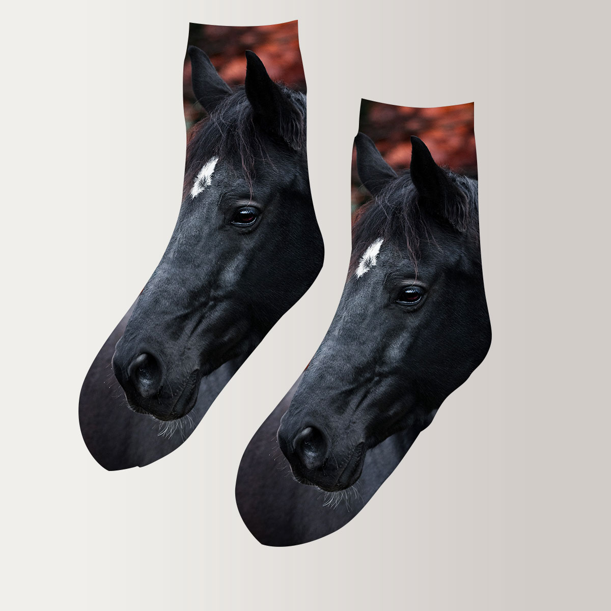 Vintage Black Horse 3D Socks