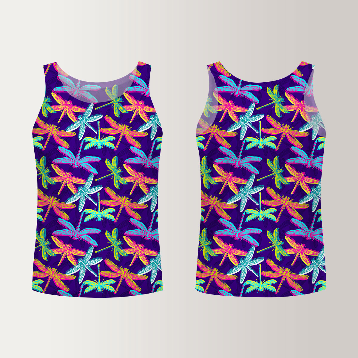 Neon Color Dragonfly Unisex Tank Top