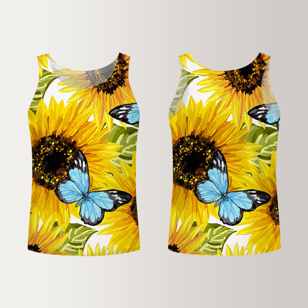 Sunflower Butterfly Unisex Tank Top