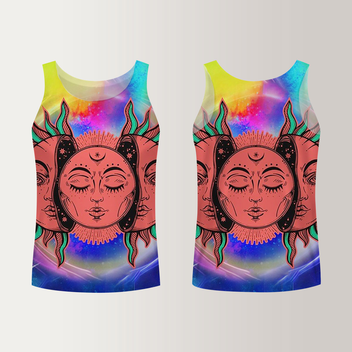Trippy Sun and Moon Tapestry Unisex Tank Top
