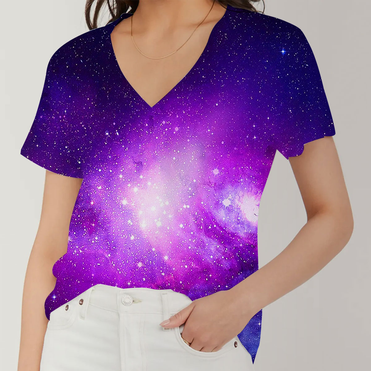 Mysterious Galaxy V-Neck Women's T-Shirt