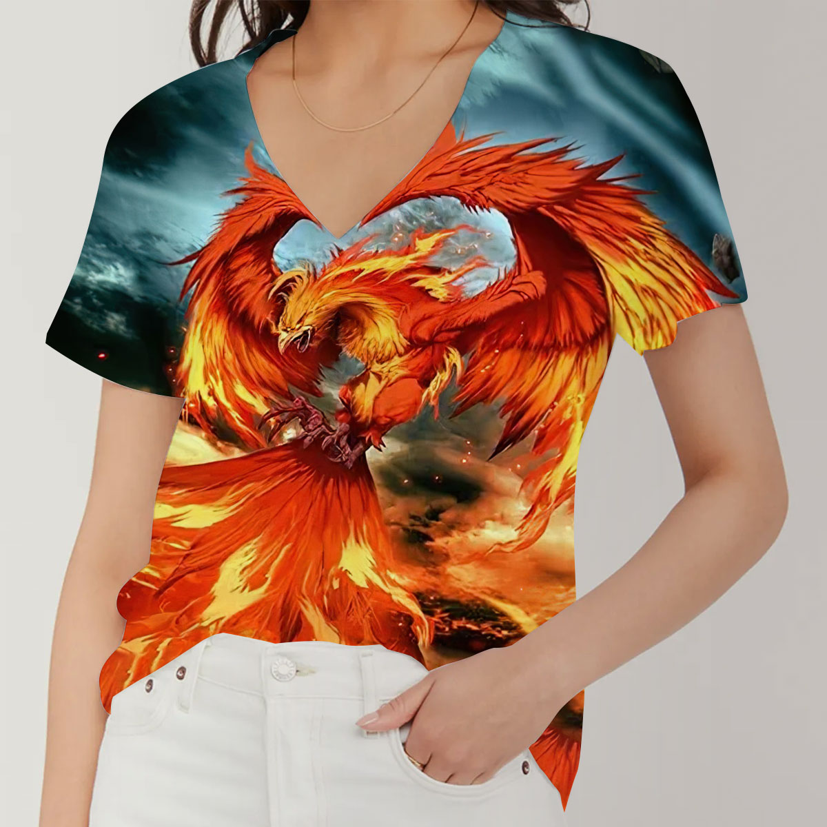 Phoenix Family V-Neck Women's T-Shirt