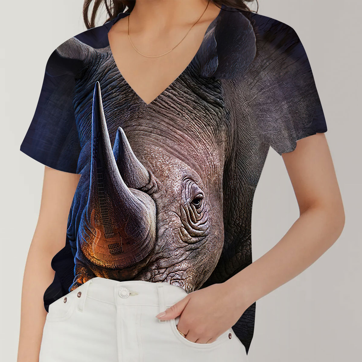 Rhino V-Neck Women's T-Shirt