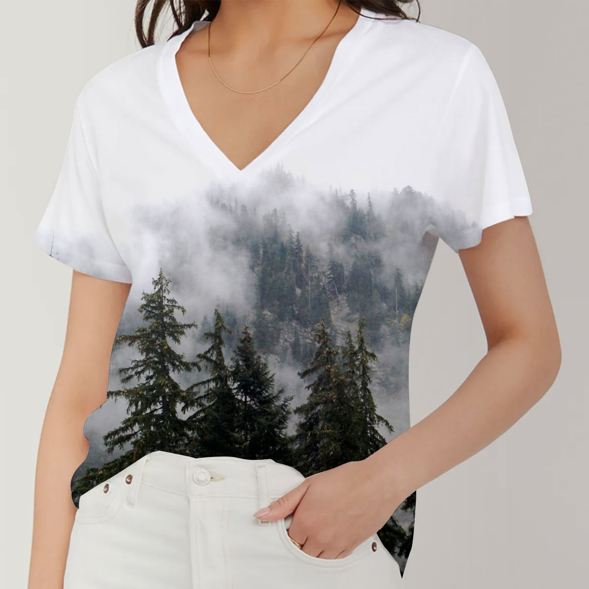 Smoky Mountain V-Neck Women's T-Shirt