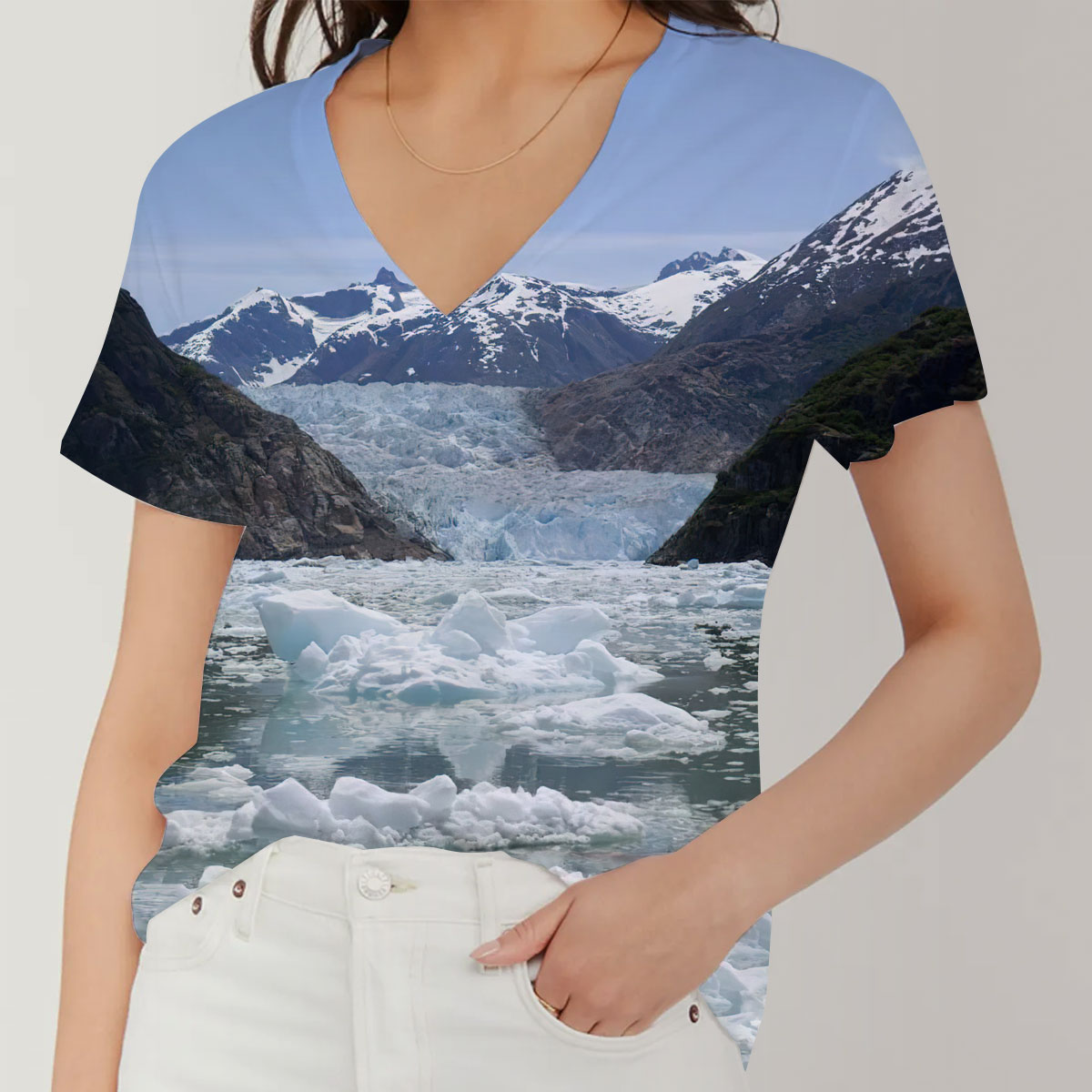 South Sawyer Glacier V-Neck Women's T-Shirt