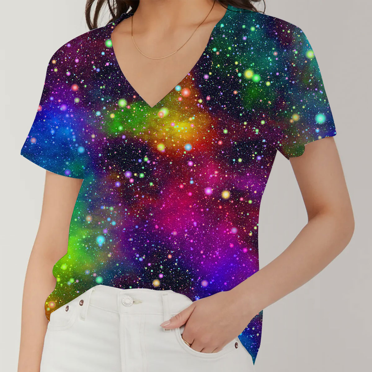 Trippy Space V-Neck Women's T-Shirt