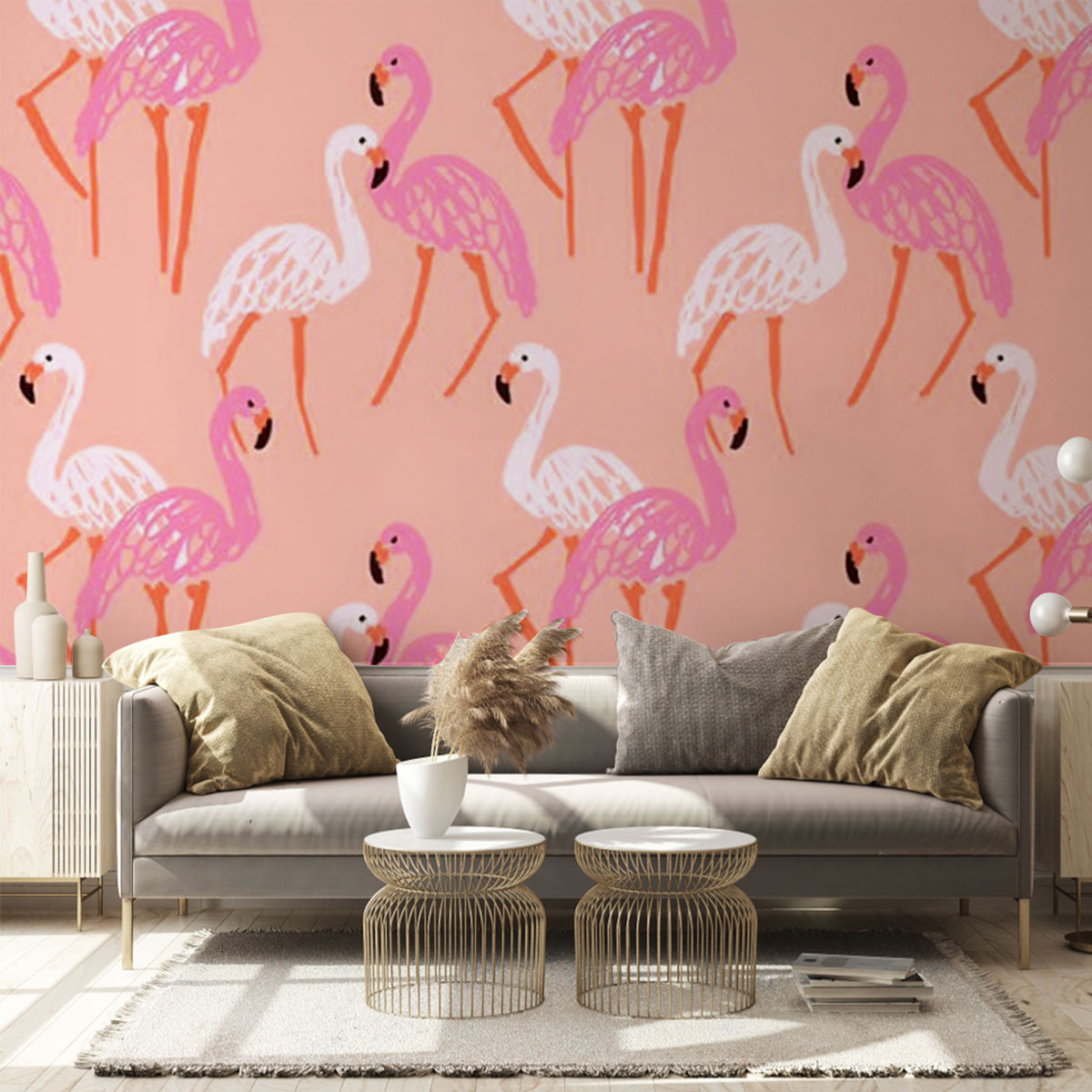 Pastel Flamingo Wall Mural