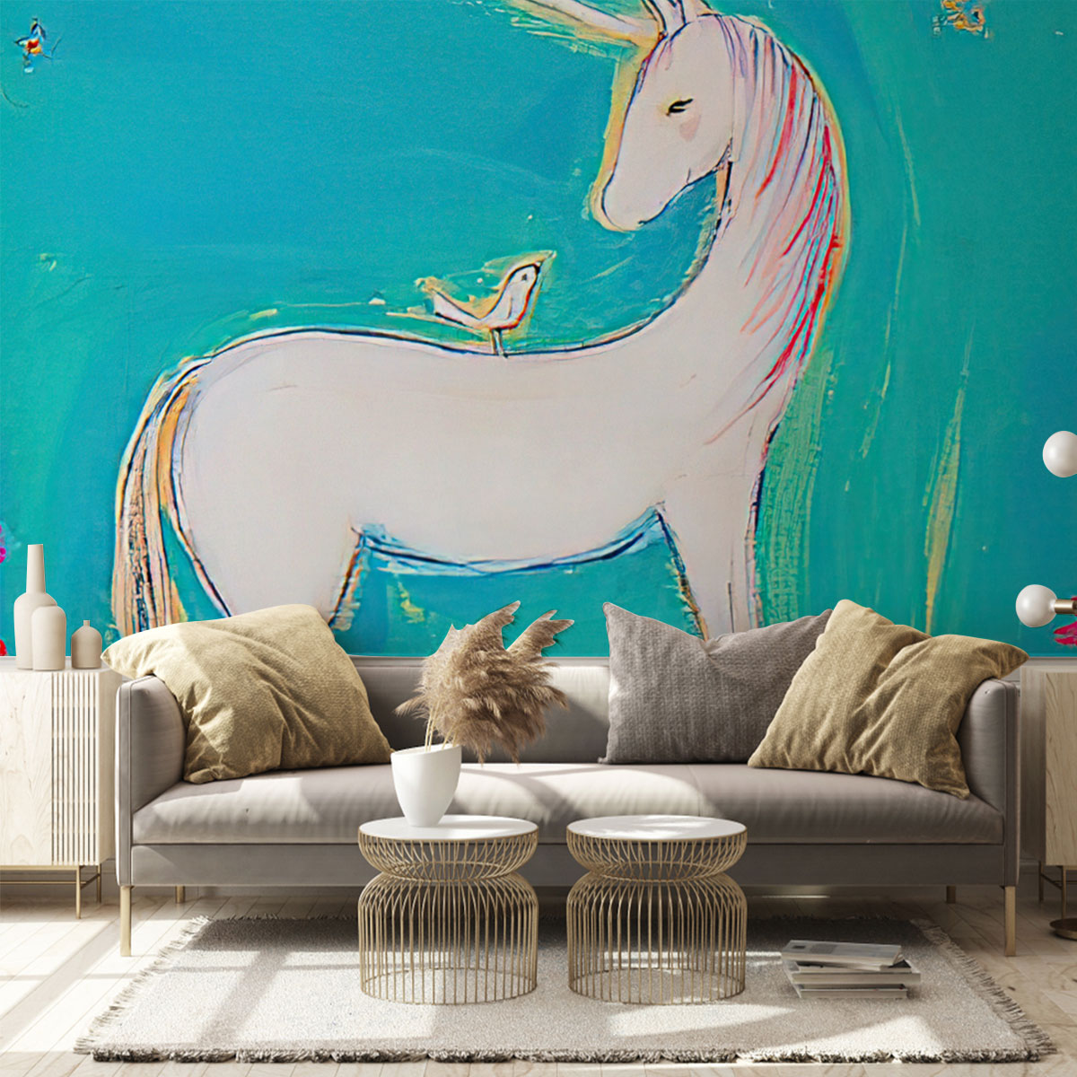 Pastel Unicorn Wall Mural