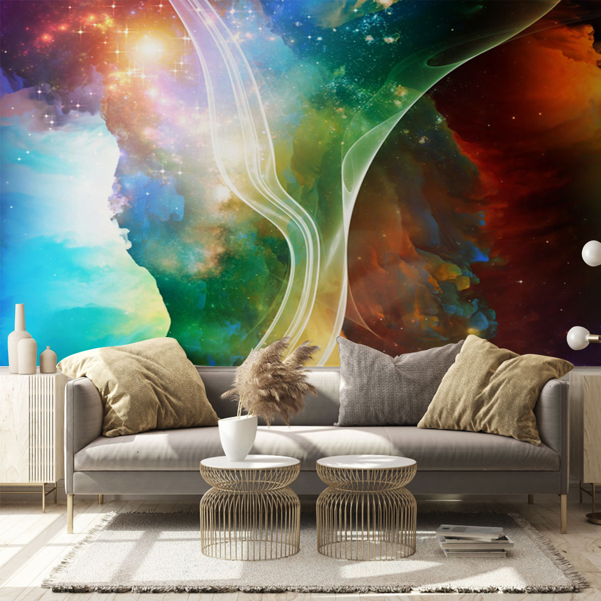Star With Galaxy Wall Mural