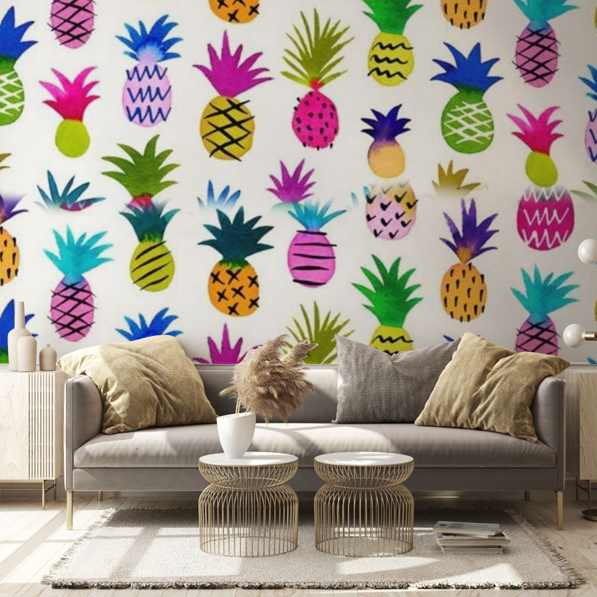 Tropical Fruit Pineapple Wall Mural