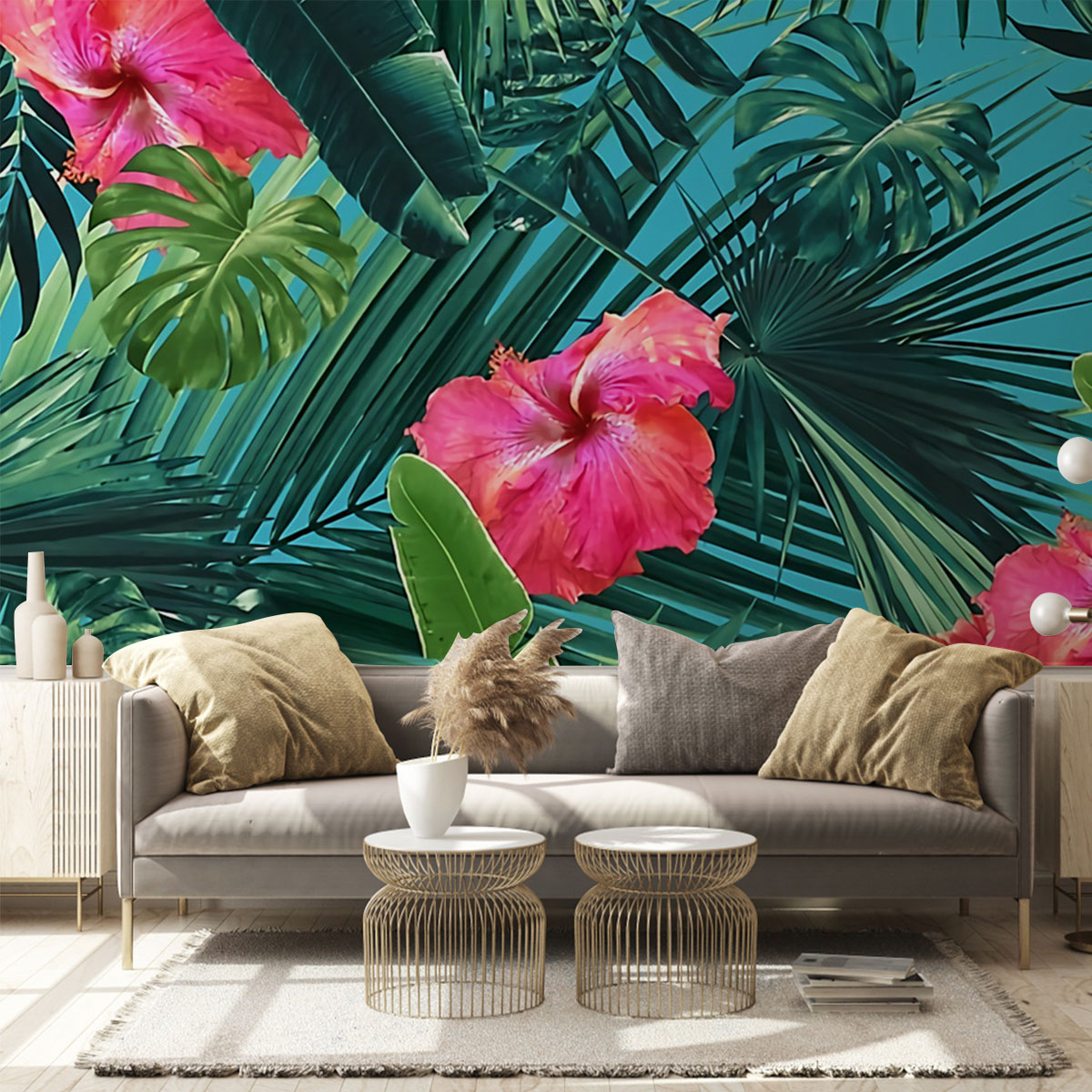 Tropical Hibiscus Wall Mural