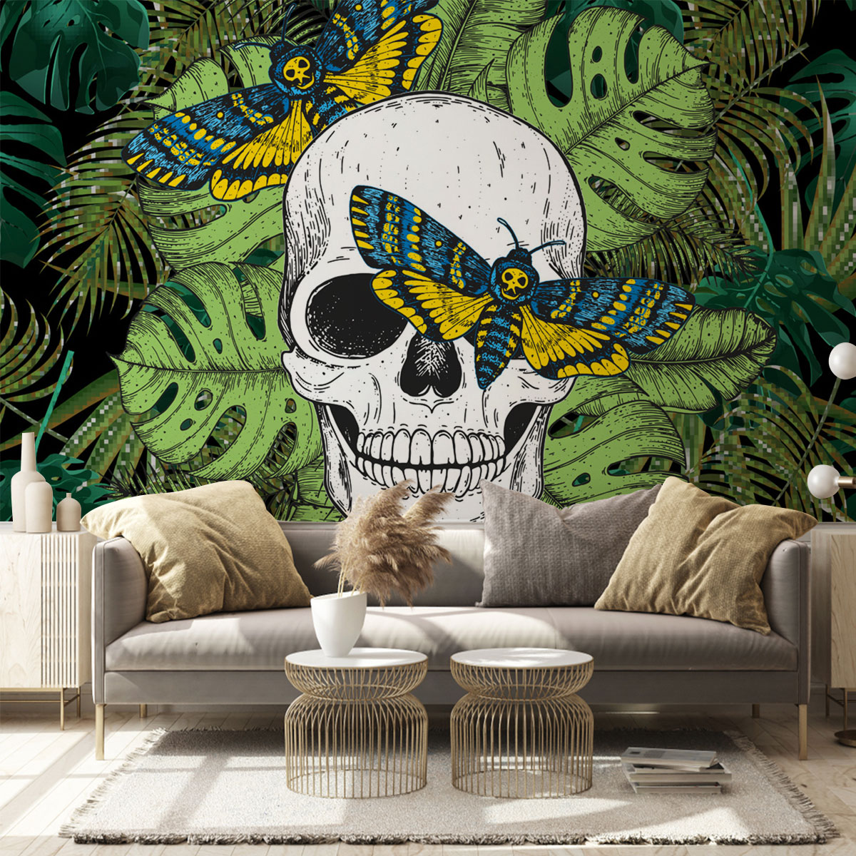 Tropical Skull Wall Mural