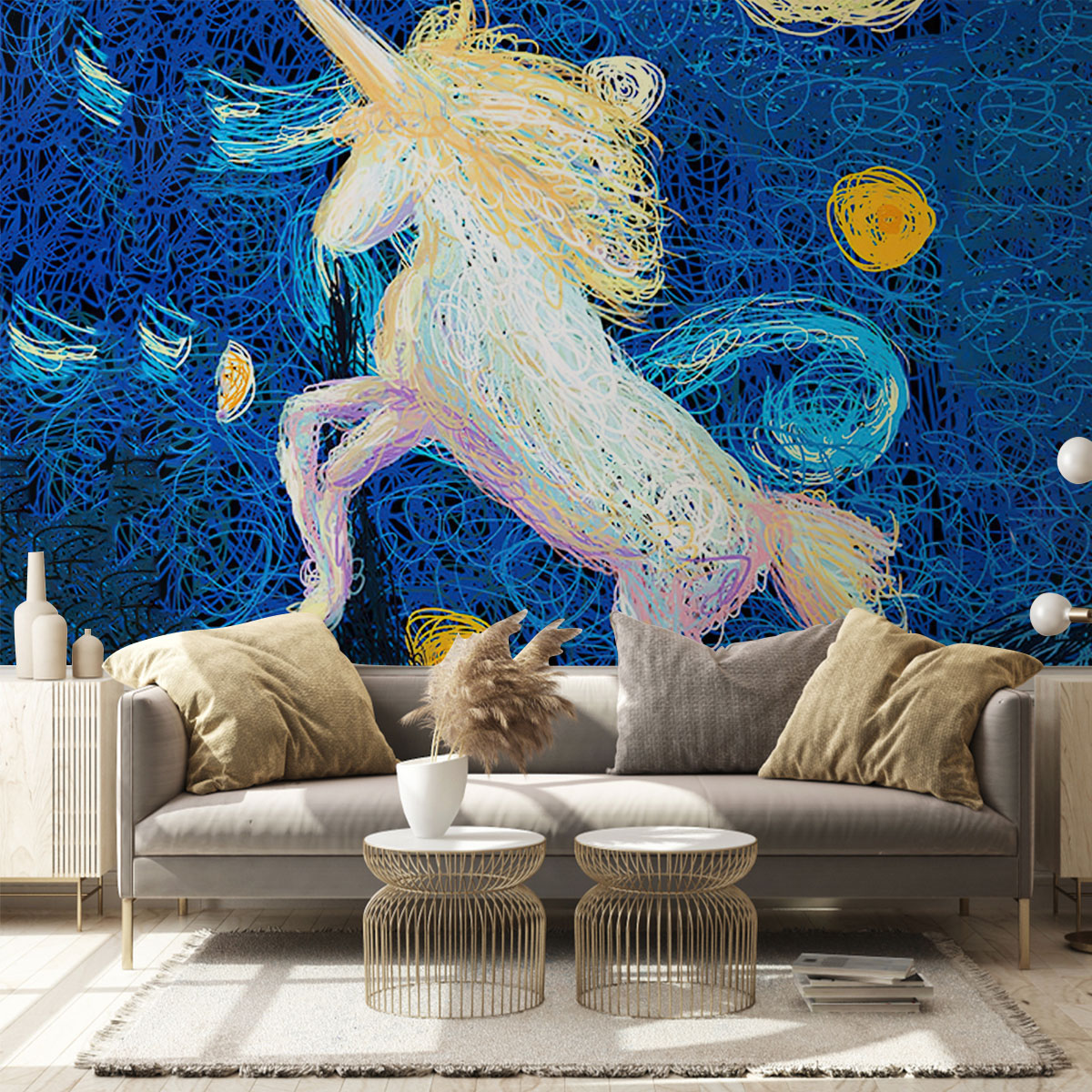 Unicorn Impressionist Wall Mural