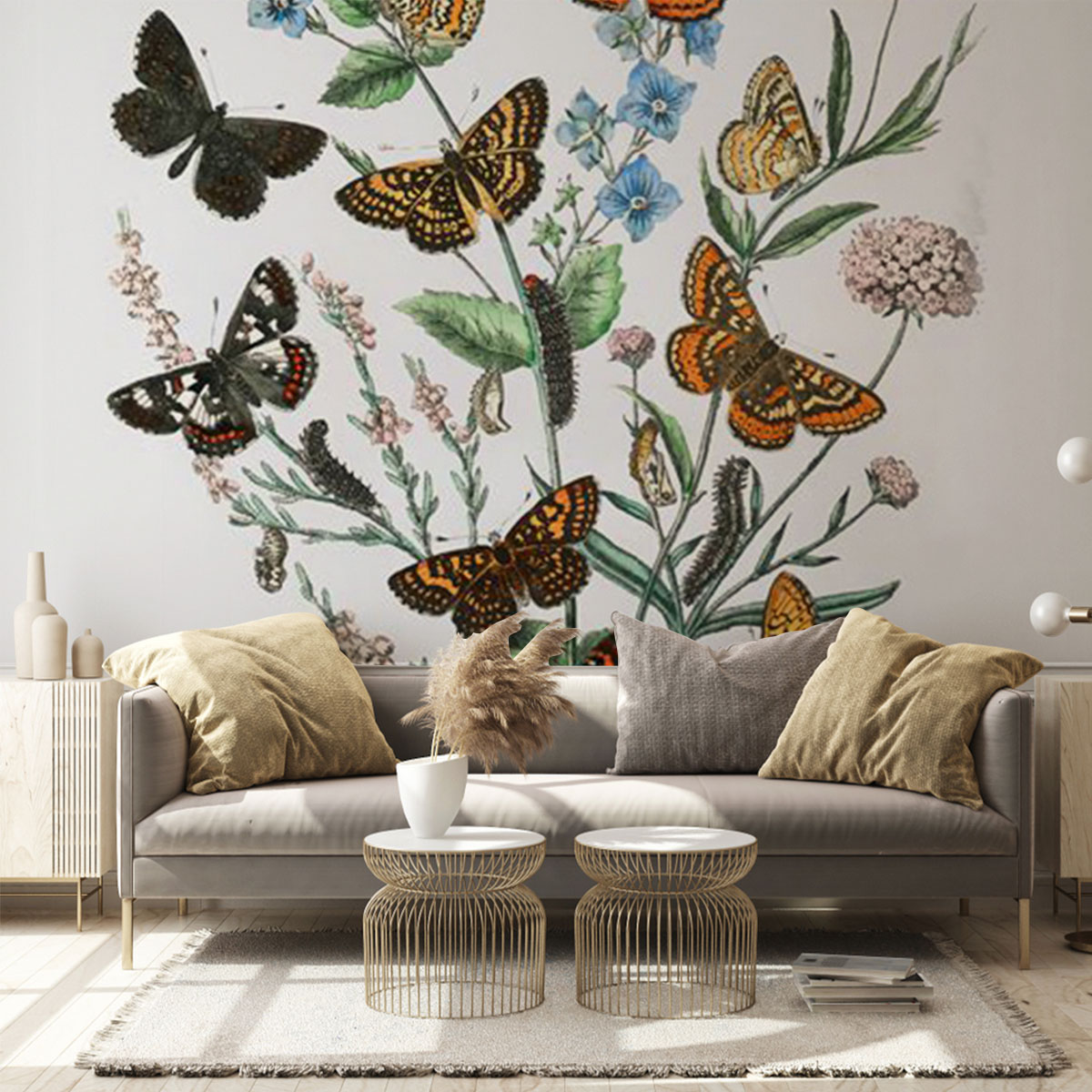 Vintage Butterfly 2 Wall Mural