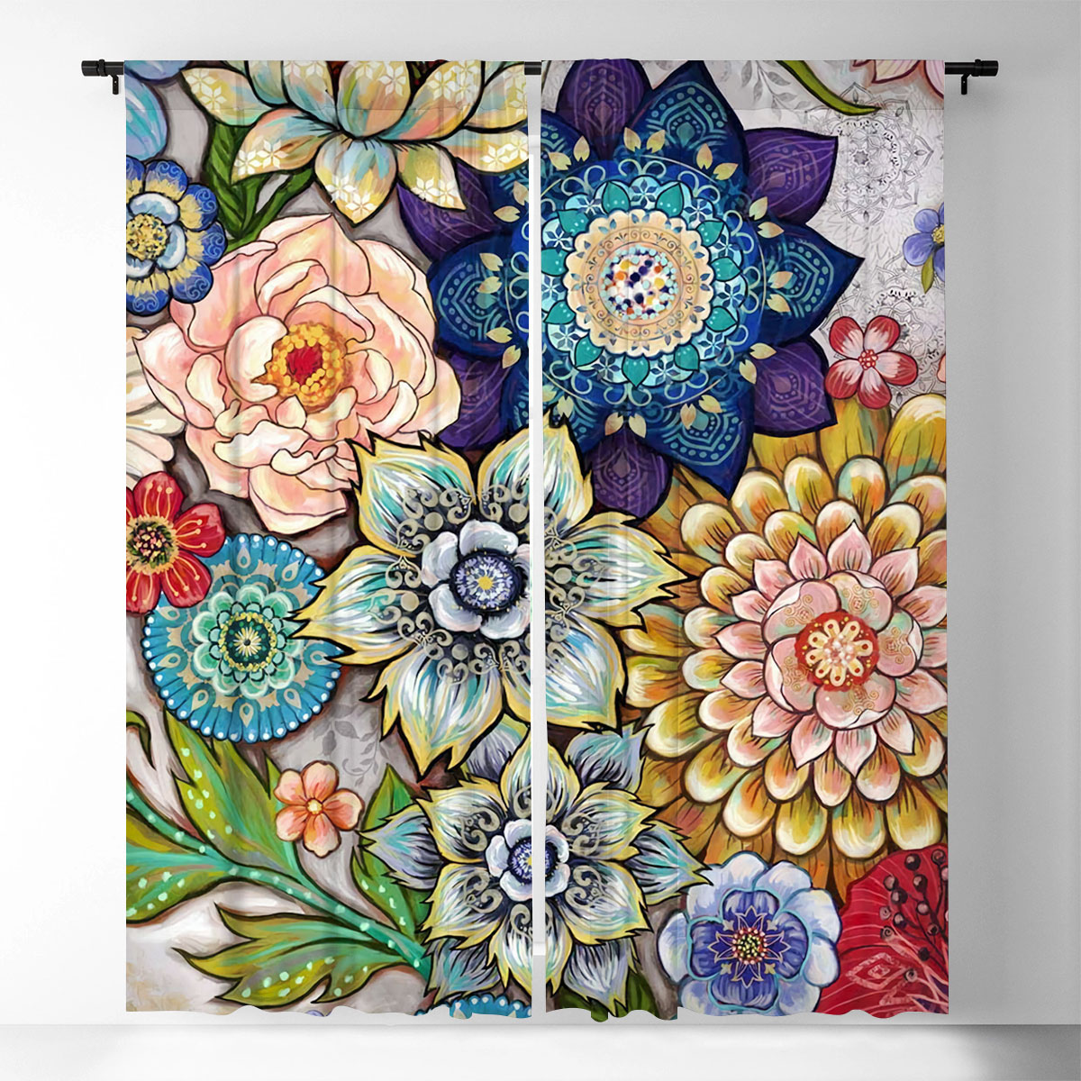 Multicolor Blossom Window Curtain