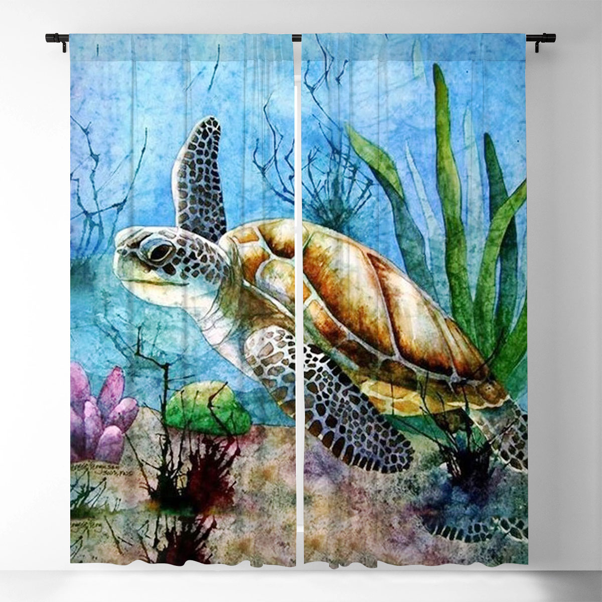 Ocean Turtle Window Curtain