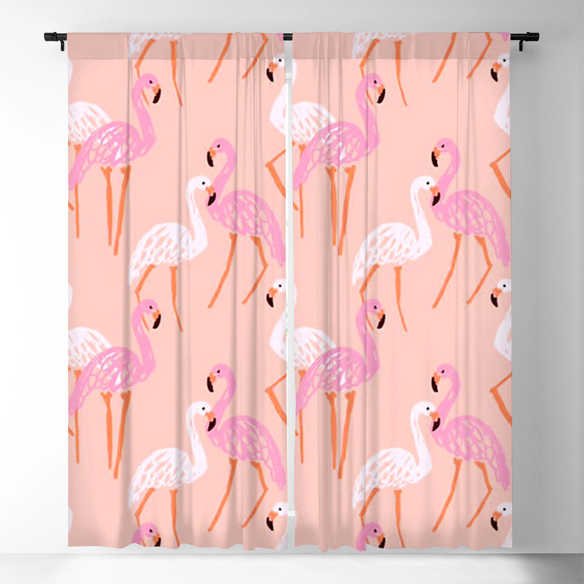 Pastel Flamingo Window Curtain