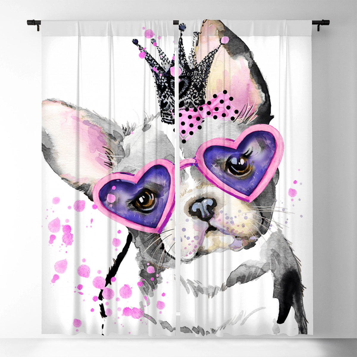Pink Dog Window Curtain