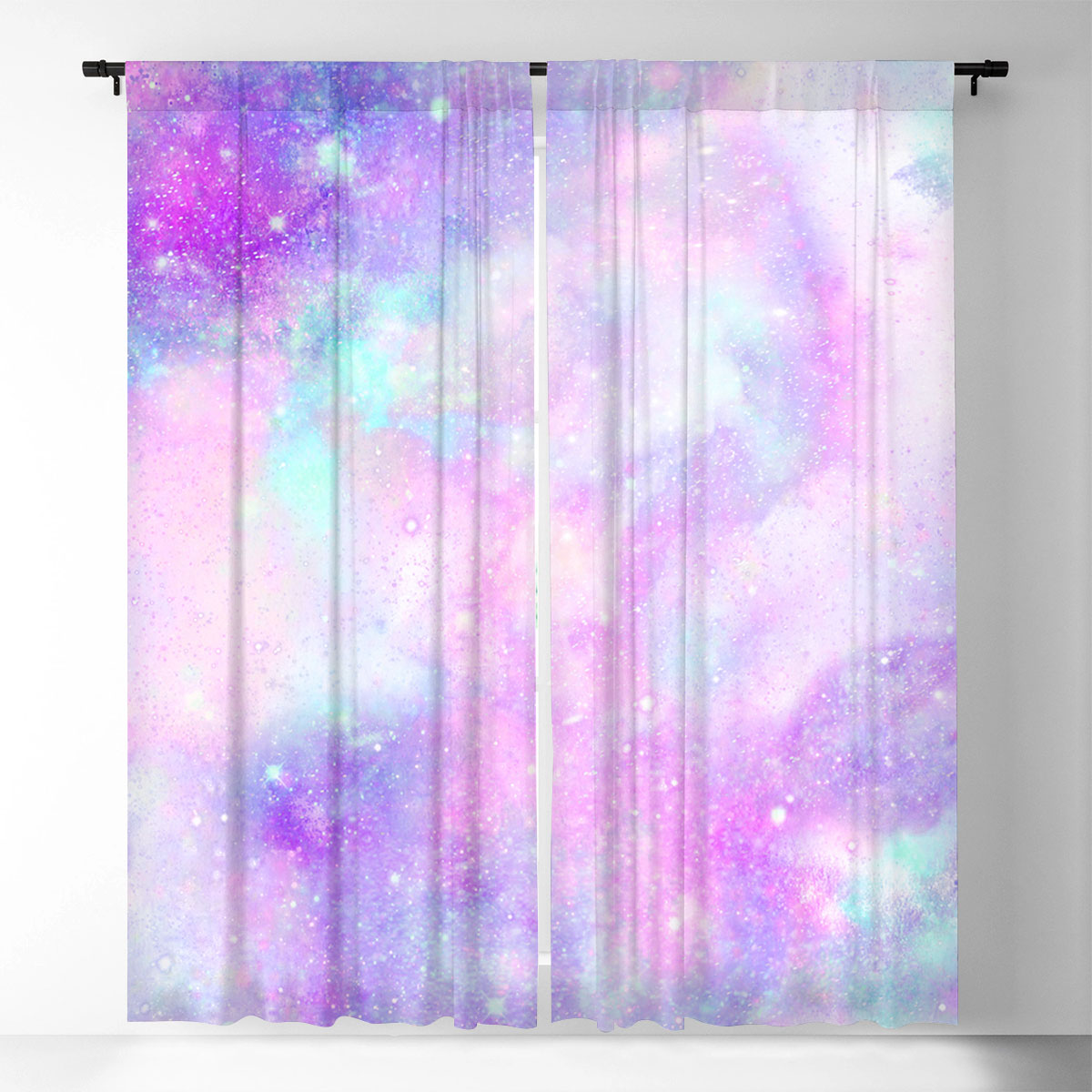 Pink Galaxy Window Curtain