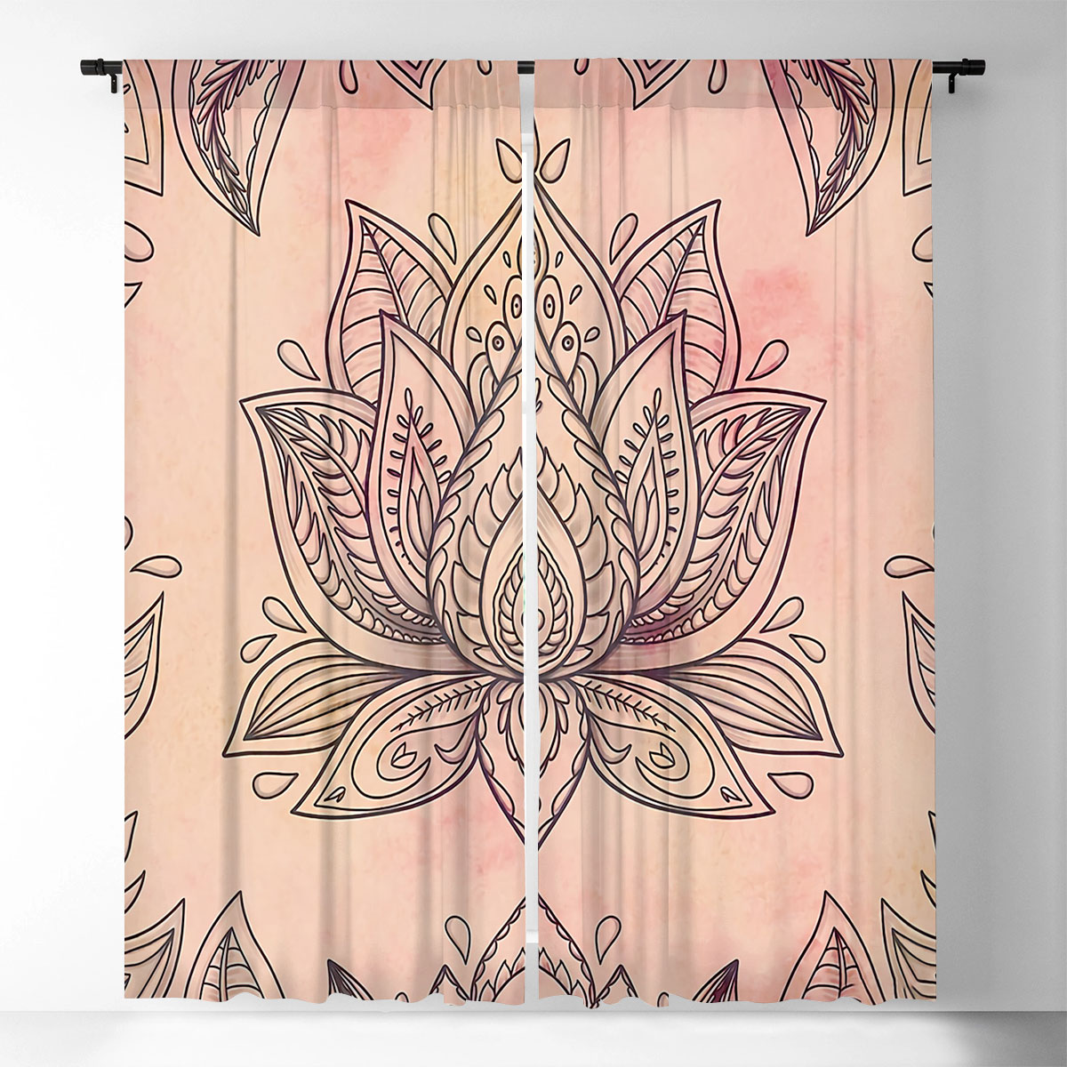 Pink Lotus Window Curtain