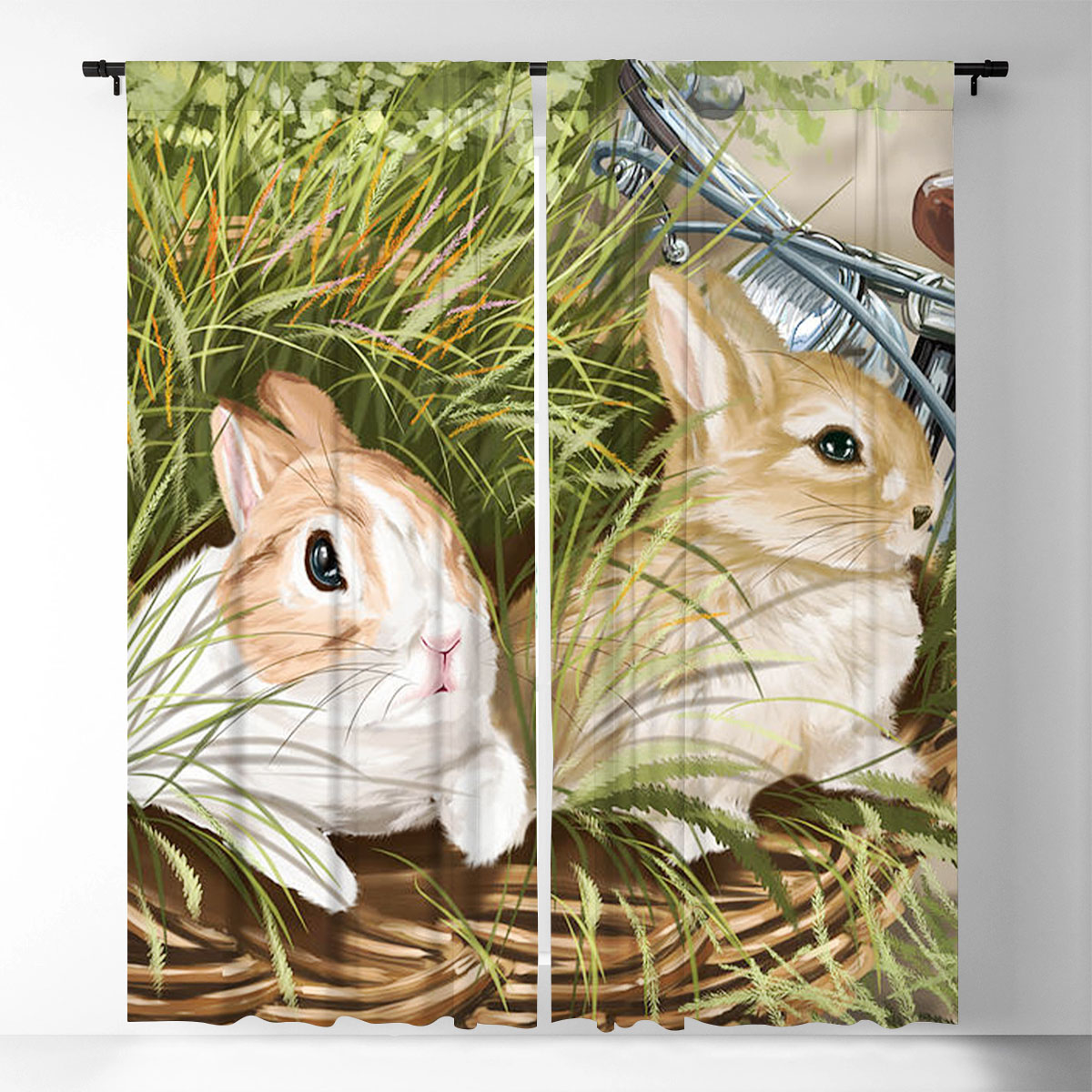 Rabbit In The Garden Window Curtain