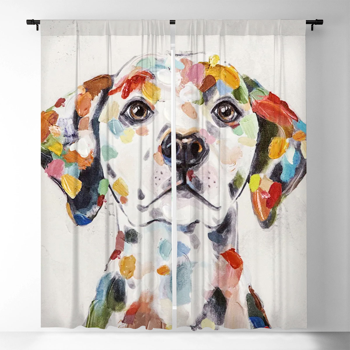 Rainbow Dog Window Curtain