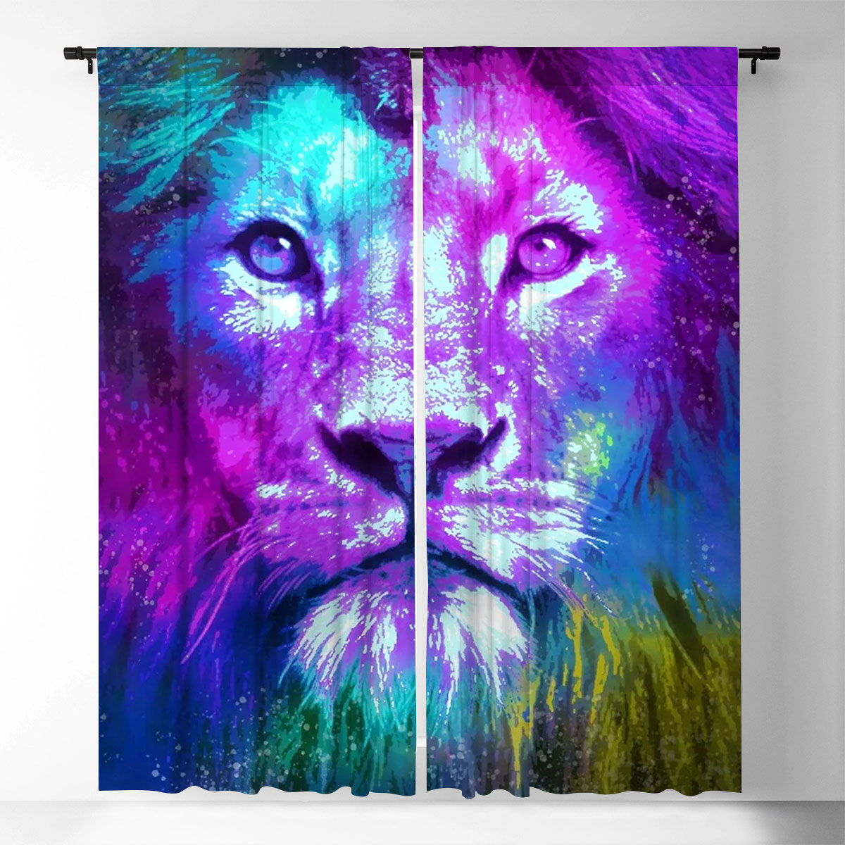 Rainbow Lion Window Curtain