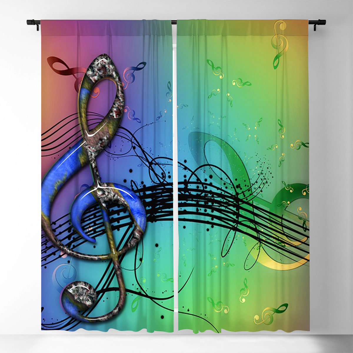 Rainbow Music Window Curtain