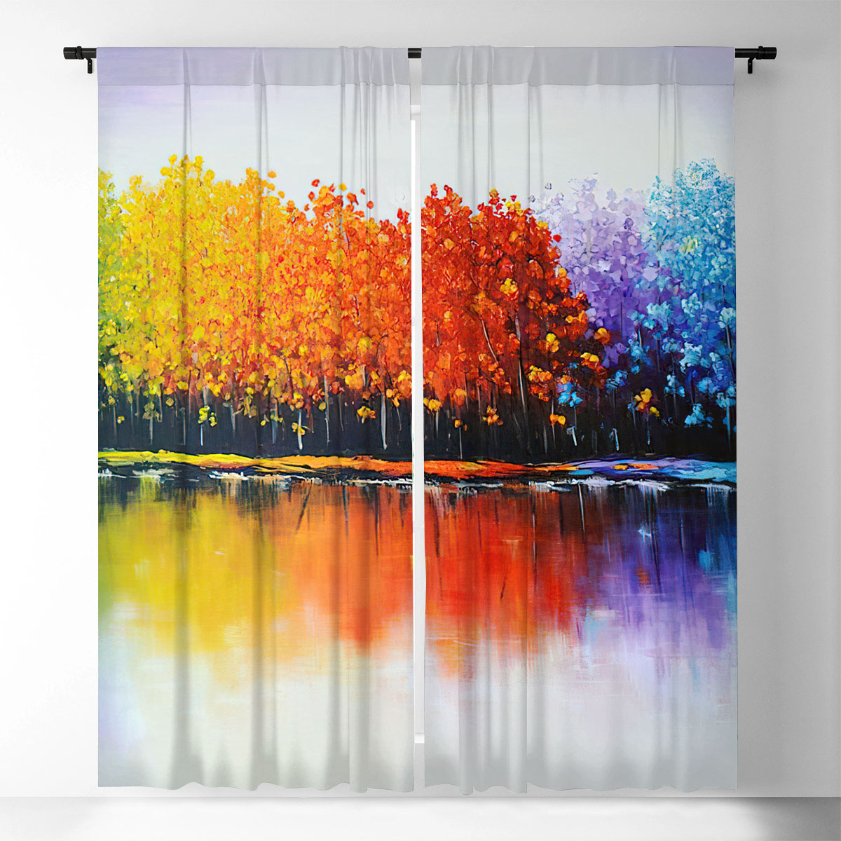 Rainbow Trees Window Curtain