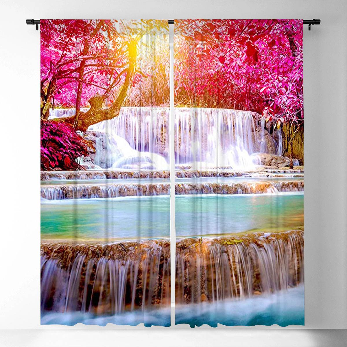 Rainbow Waterfall Window Curtain