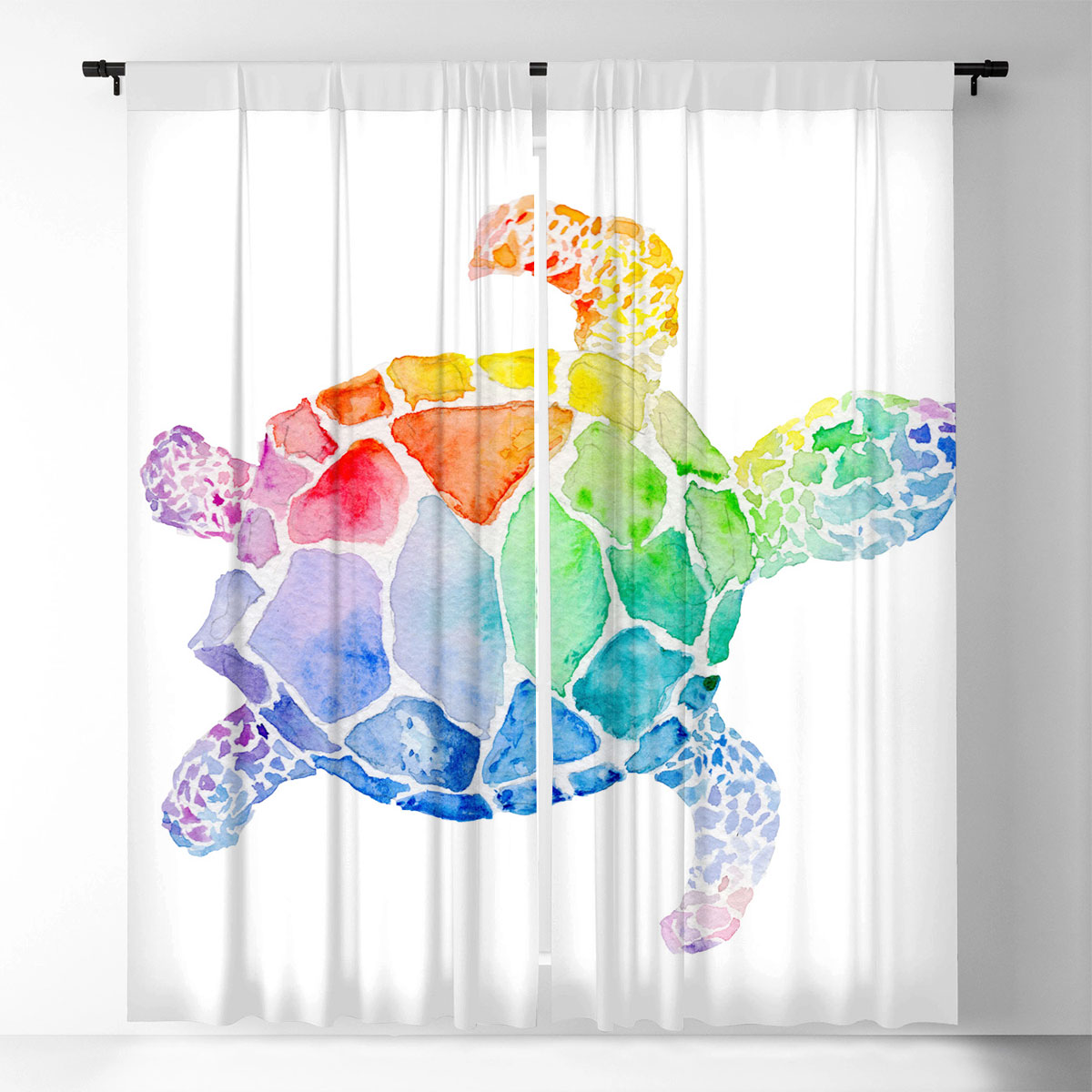 Raindow Turtle Window Curtain