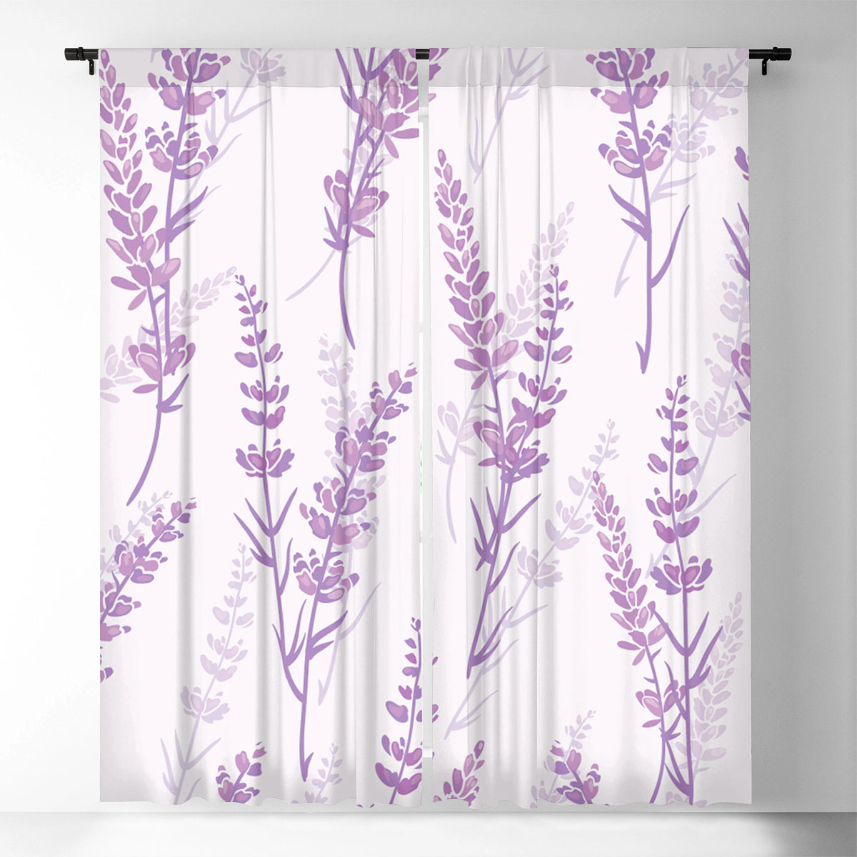Retro Vintage Lavender Window Curtain