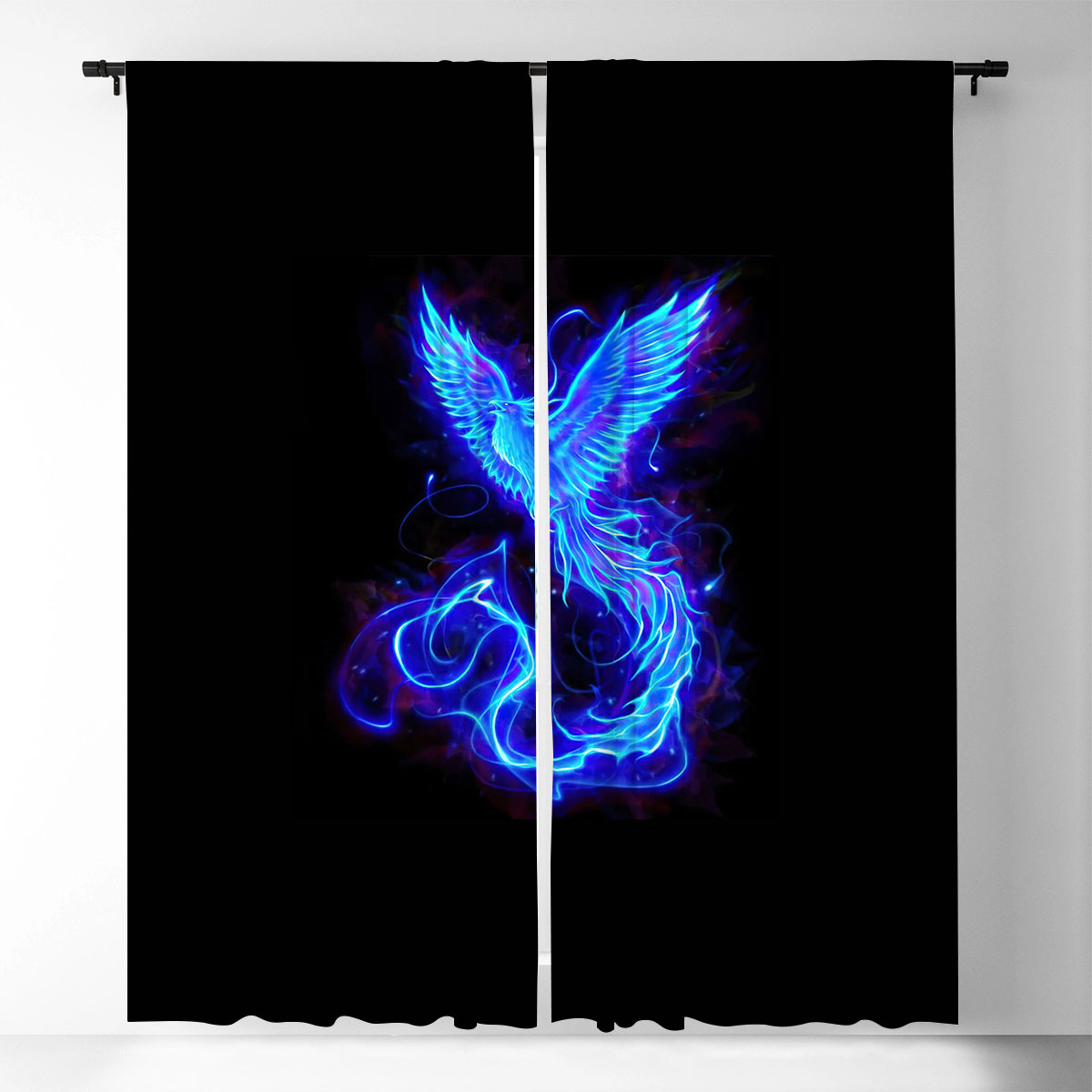 Royal Blue Phoenix Window Curtain
