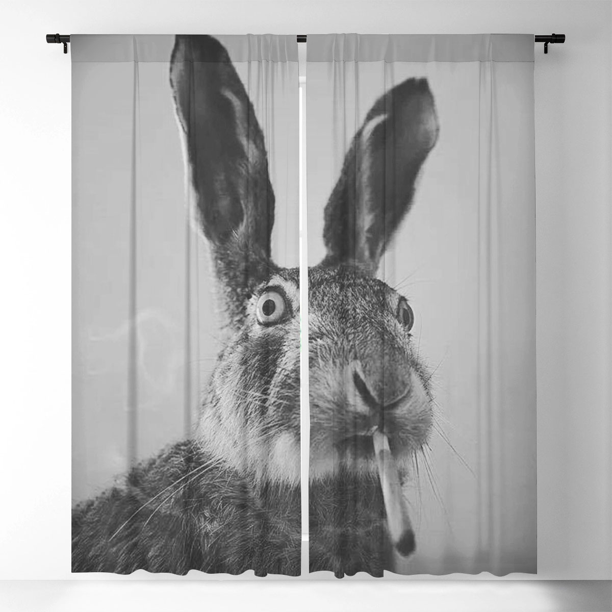 Smoking Rabbit Window Curtain