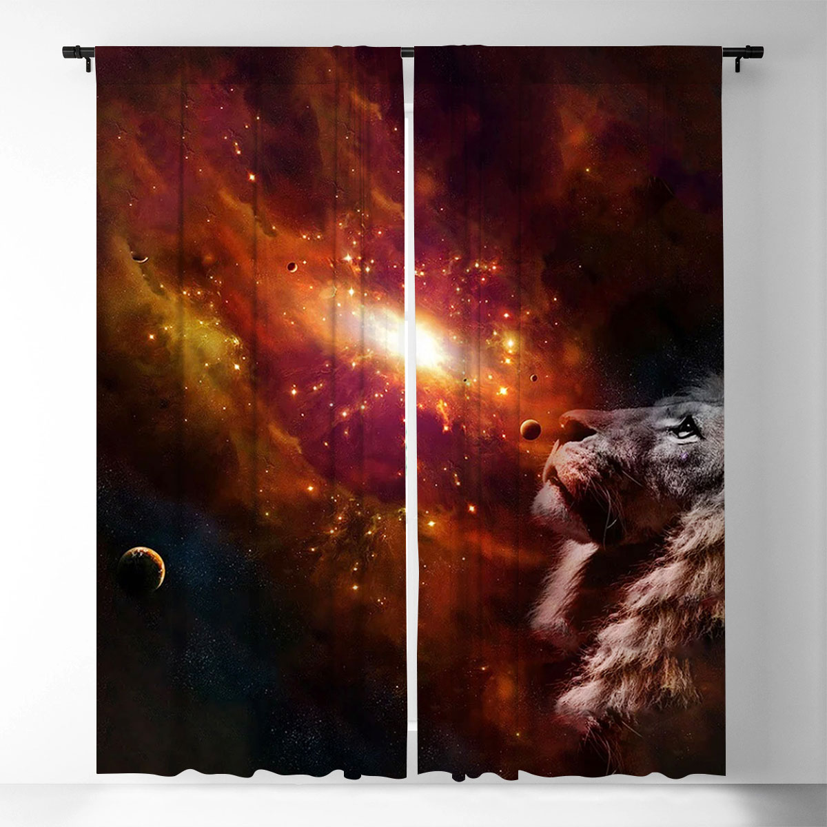 Space Lion Window Curtain