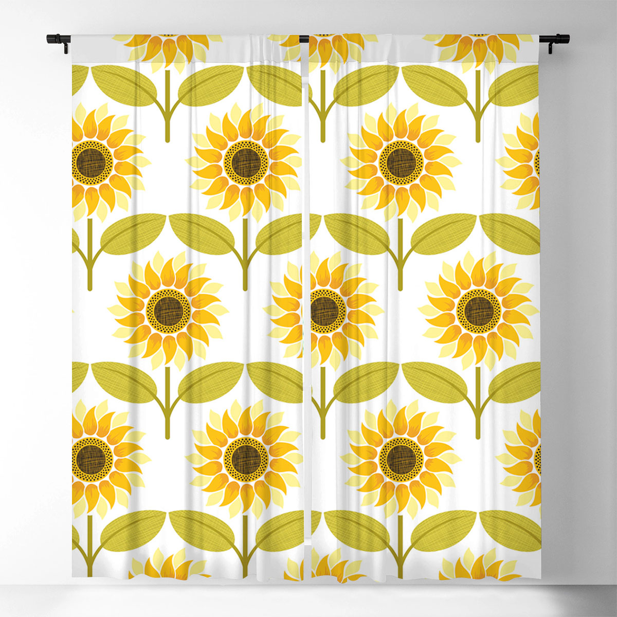 Sunflower Pattern Window Curtain